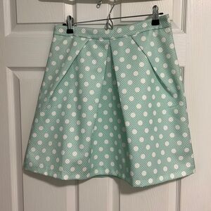Mustard seed polka dot blue and white women short skirt size S, 4